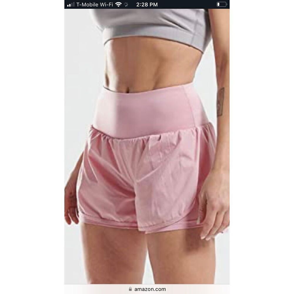 Cadmus Soft pink running short athletic shorts with phone pocket. Size M.